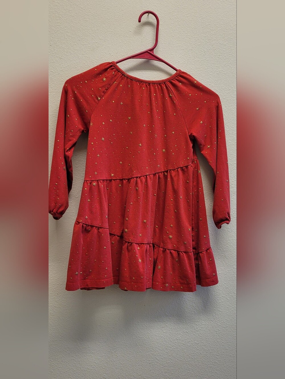 Hanna Andersson Red Dress with Gold Star Accents Size 5